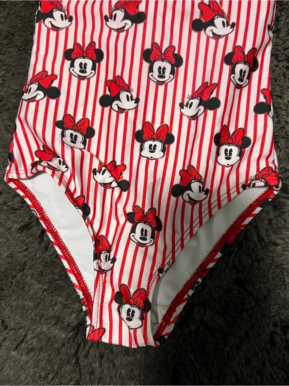 Disney Minnie Mouse Striped One-Piece Kids Swim Size 4